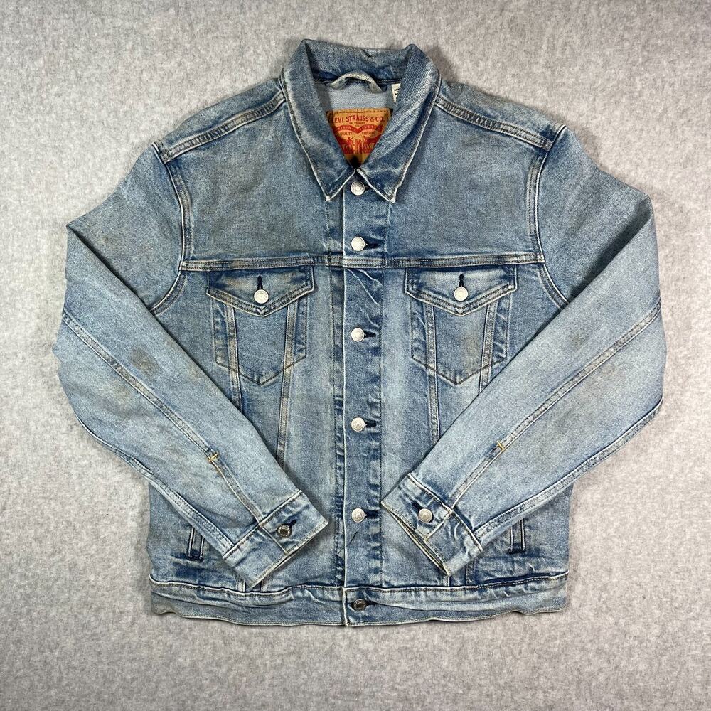 Signature Levi Strauss Jacket Men's Size M Blue Classic Denim Trucker Coat